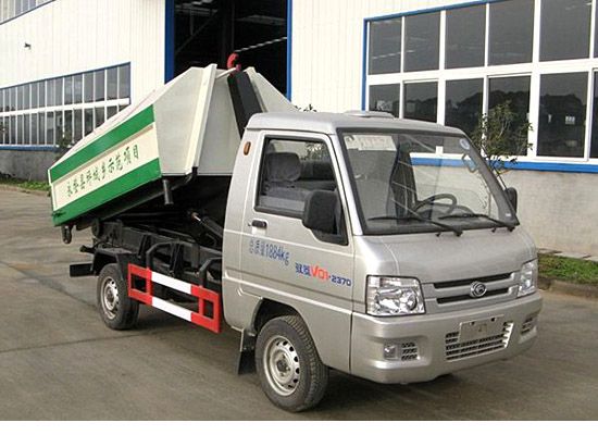 正宗国五福田驭菱小型勾臂膀式垃圾车图片